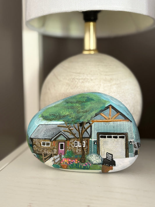 Hand Painted Home 5-6” stone